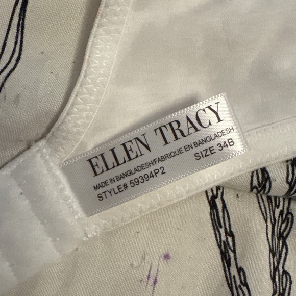 Ellen Tracy White Cotton Full Coverage Underwire Bra, 34B - Picture 4 of 5